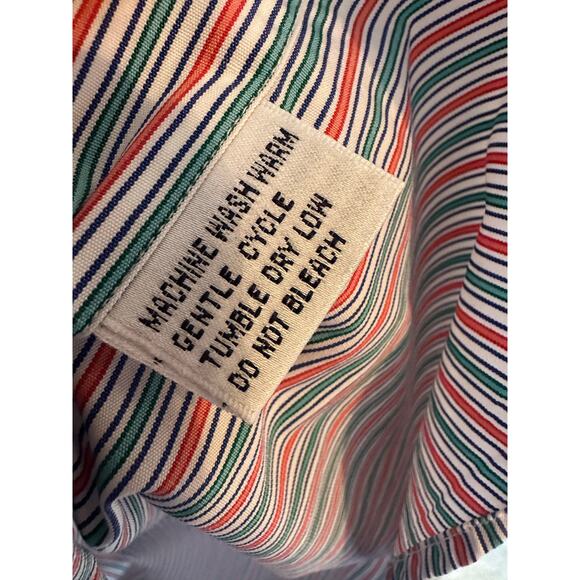 VTG Faconnable Women’s Pink and Green Striped Preppy Button Down Shirt Size S - Picture 5 of 5